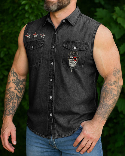 My Faith Is Stronger Than My Battles Sleevesless Denim T-Shirt