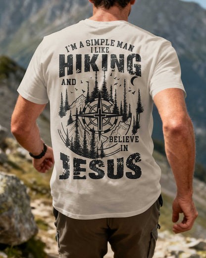 I'm A Simple Man I Like Hiking And I Believe In Jesus All Over Print T-Shirt