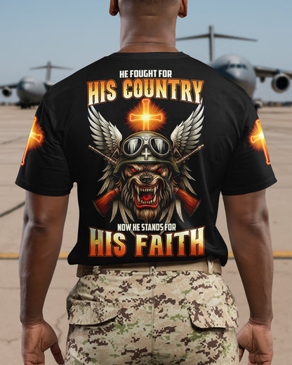 He Fought For His Country Now He Stands For His Faith T-Shirt