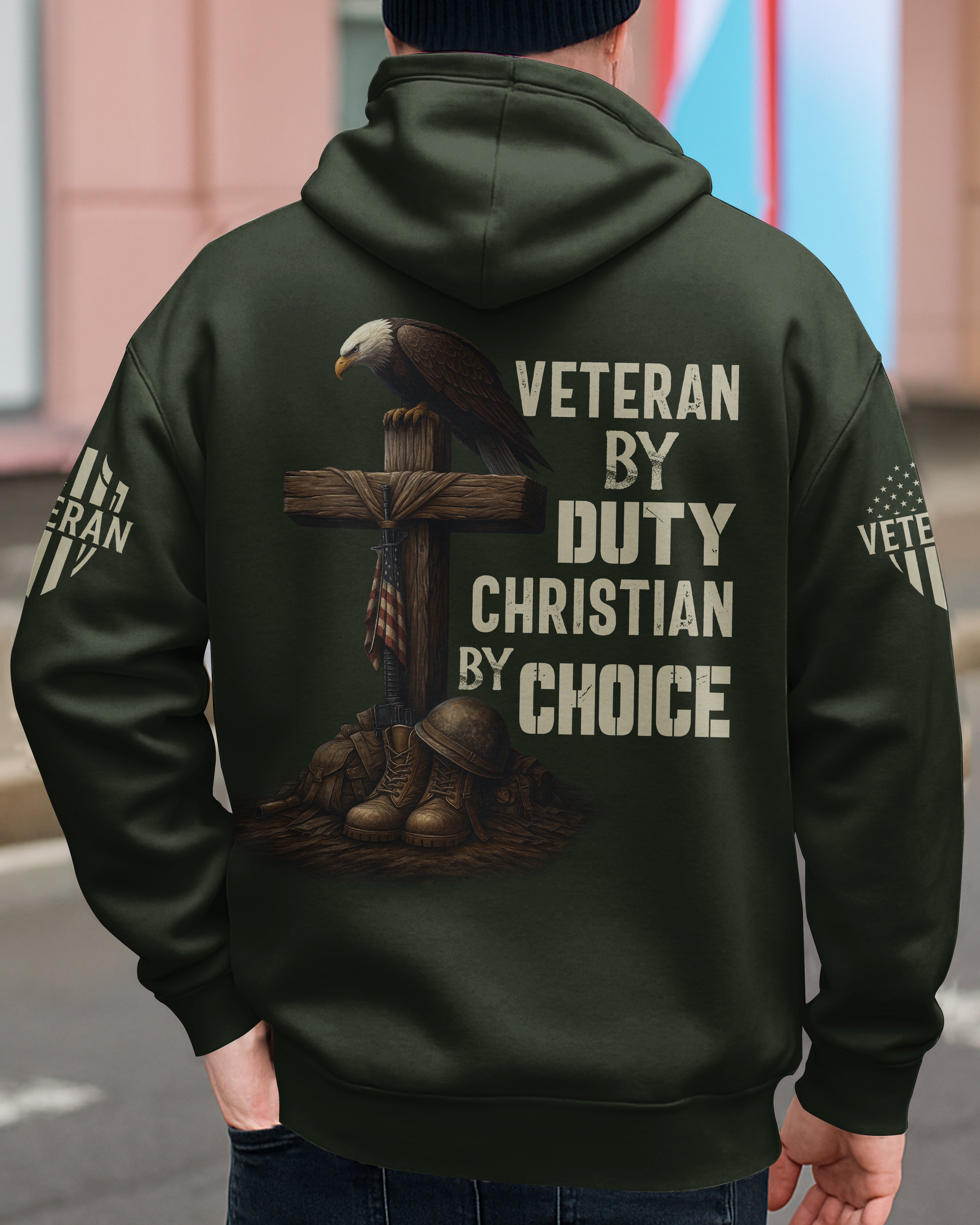 Veteran By Duty Christian By Choice Zip Hoodie