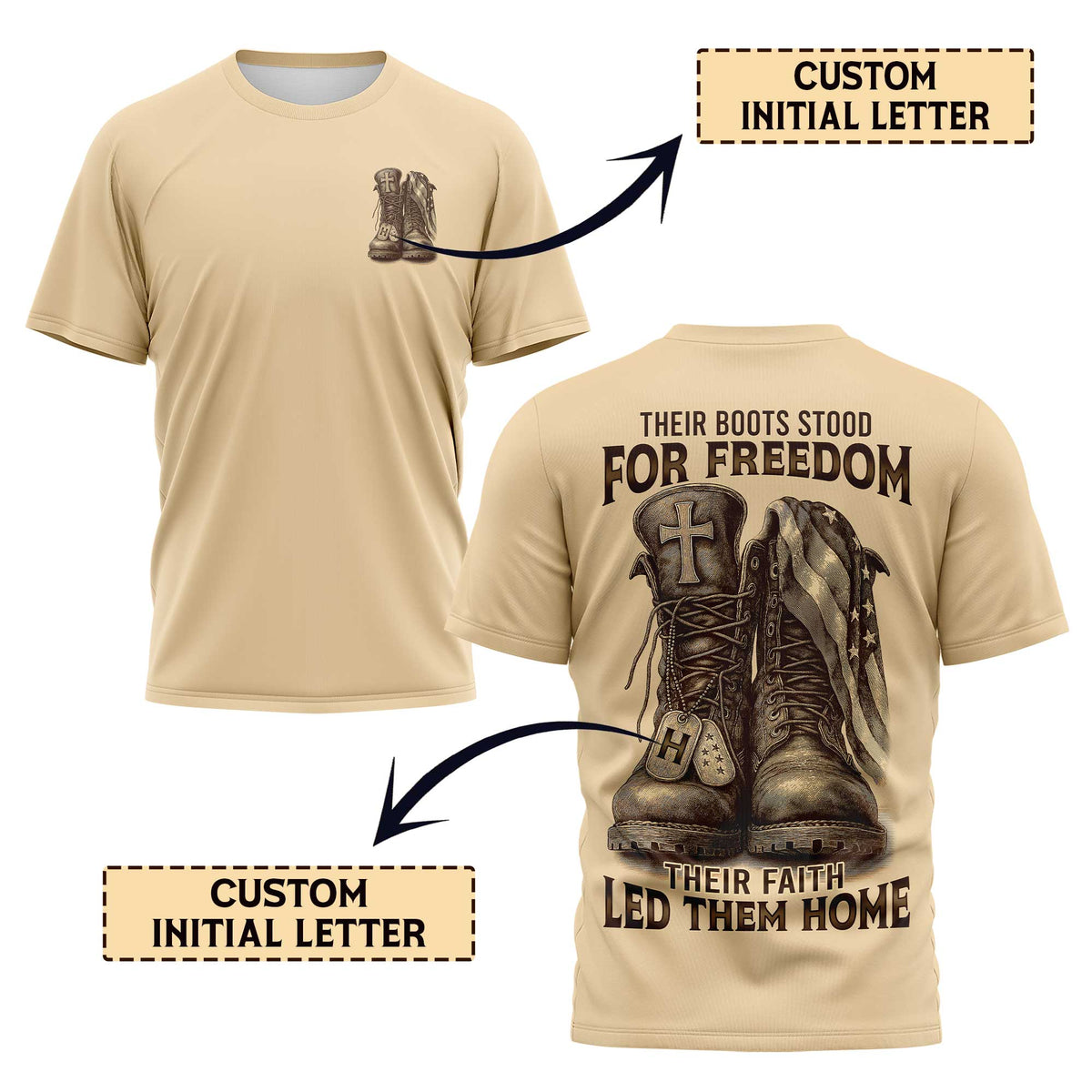 Their Boots Stood For Freedom Their Faith Led Them Home T-Shirt