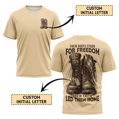 Their Boots Stood For Freedom Their Faith Led Them Home T-Shirt