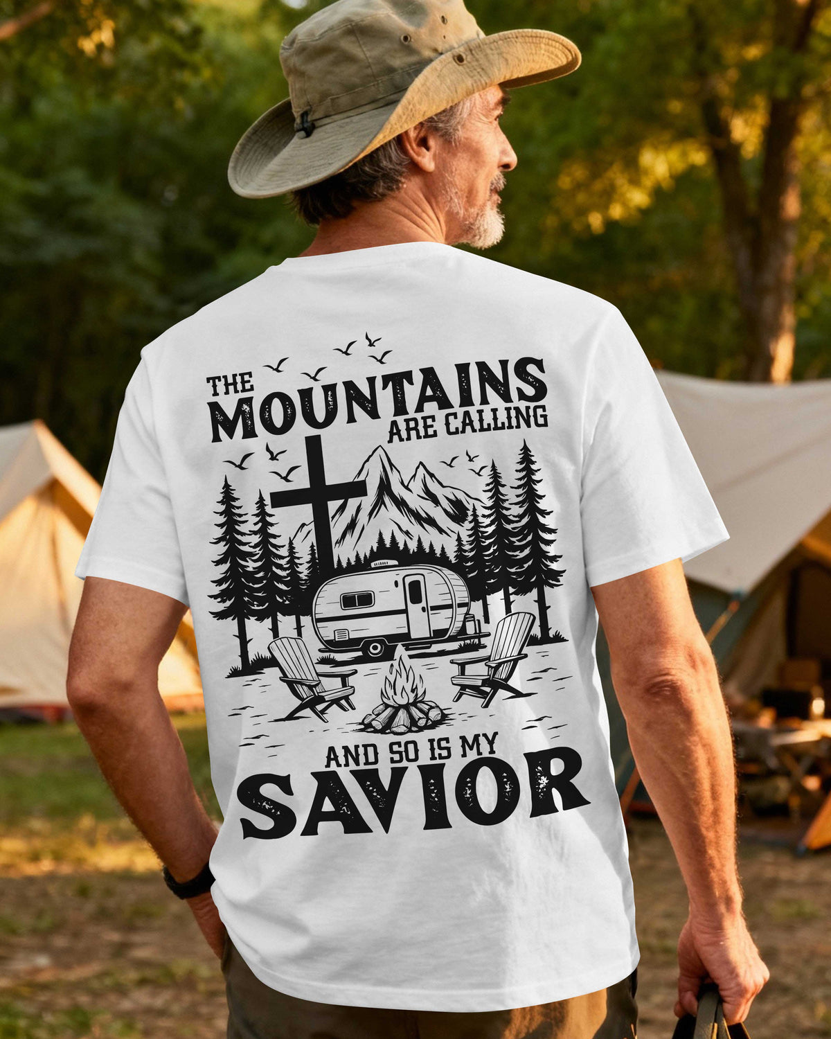 The Mountains Are Calling And So Is My Savior All Over Print T-Shirt
