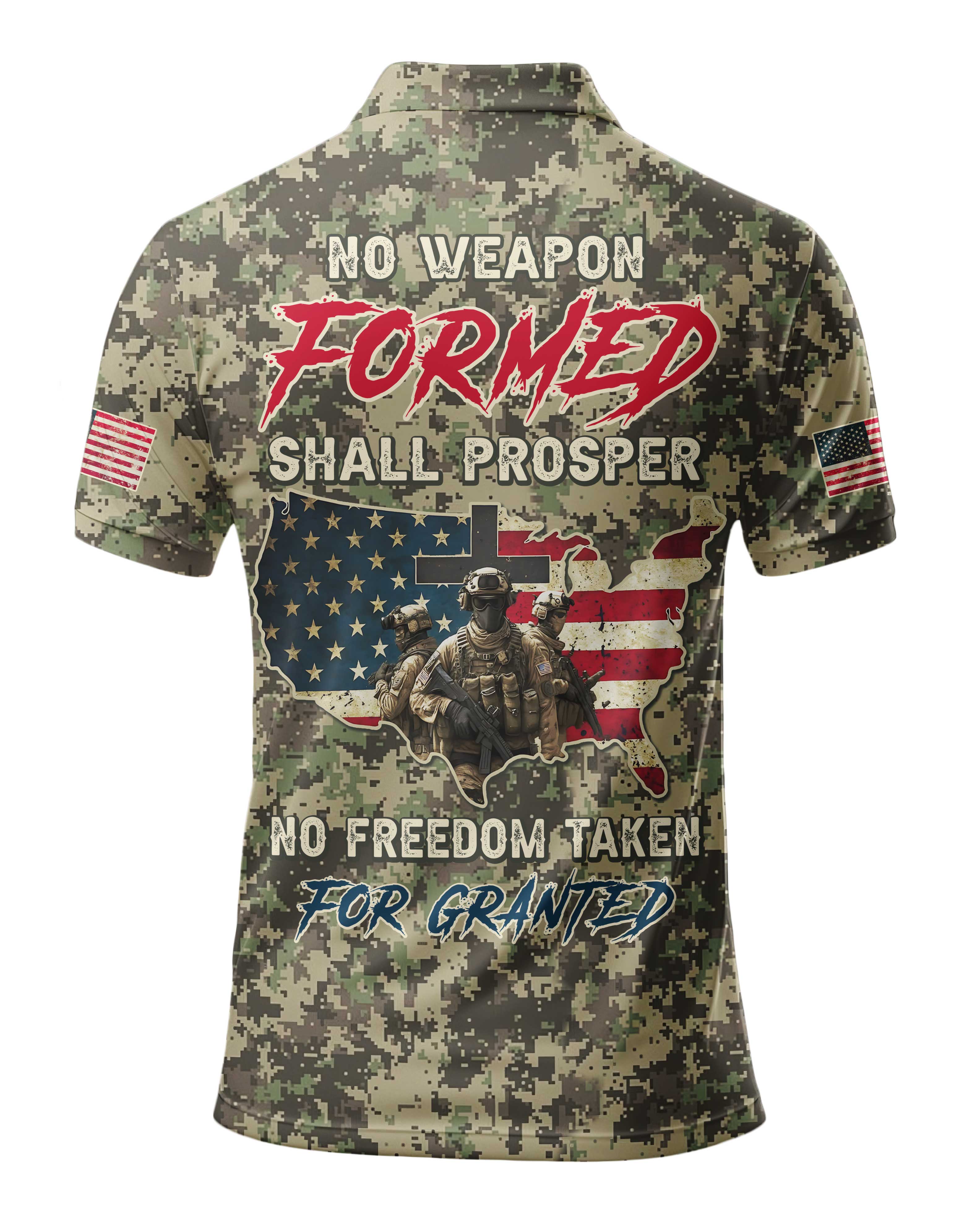 No Weapon Formed Shall Prosper All Over Print Polo
