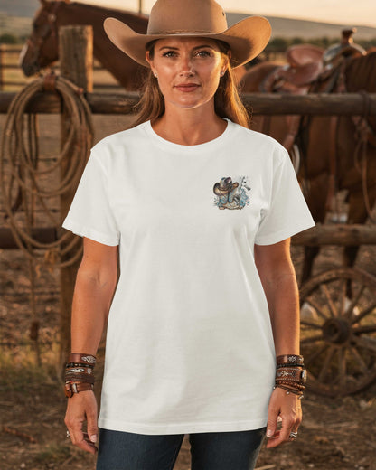 I'm A Cowgirl At Heart And I Follow God's Trail T-Shirt