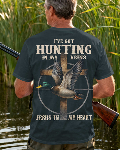I've Got Hunting In My Veins Jesus In My Heart T-Shirt