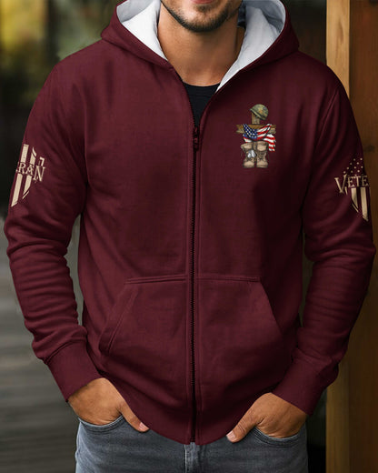 God Found Some Of The Strongest Americans And Made Them Veterans Zip Hoodie