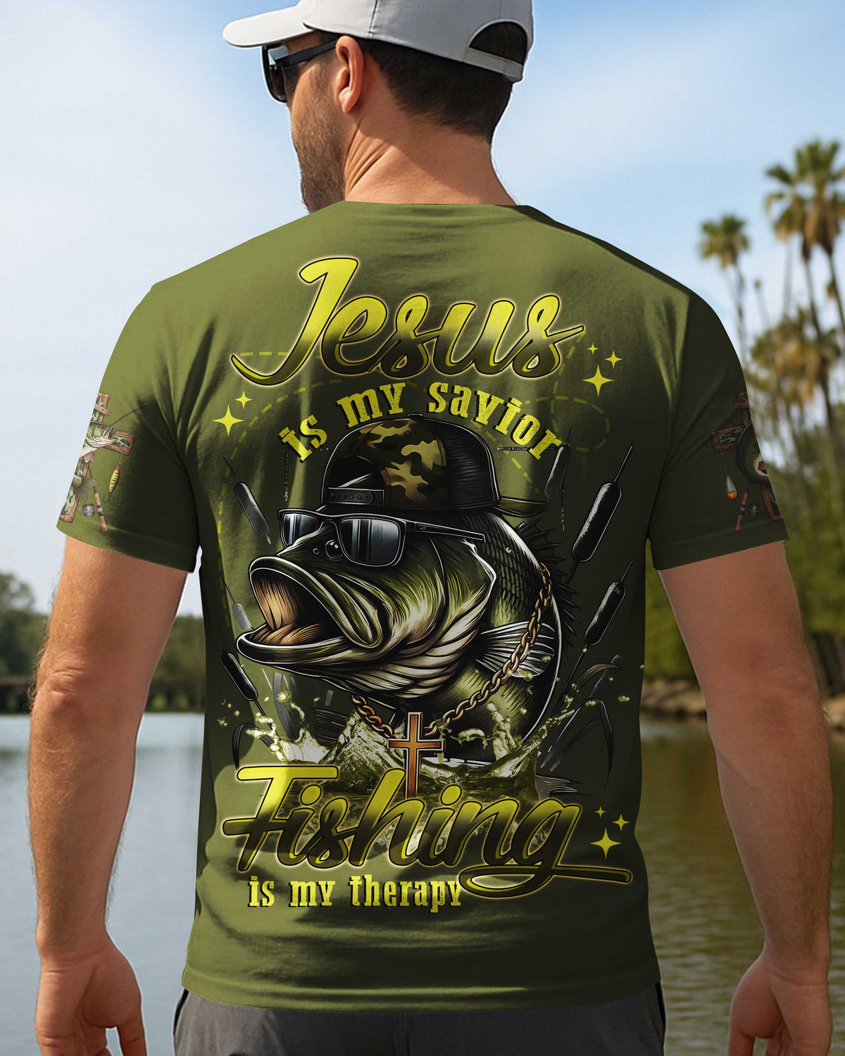 Jesus Is My Savior Fishing Is My Therapy T-Shirt