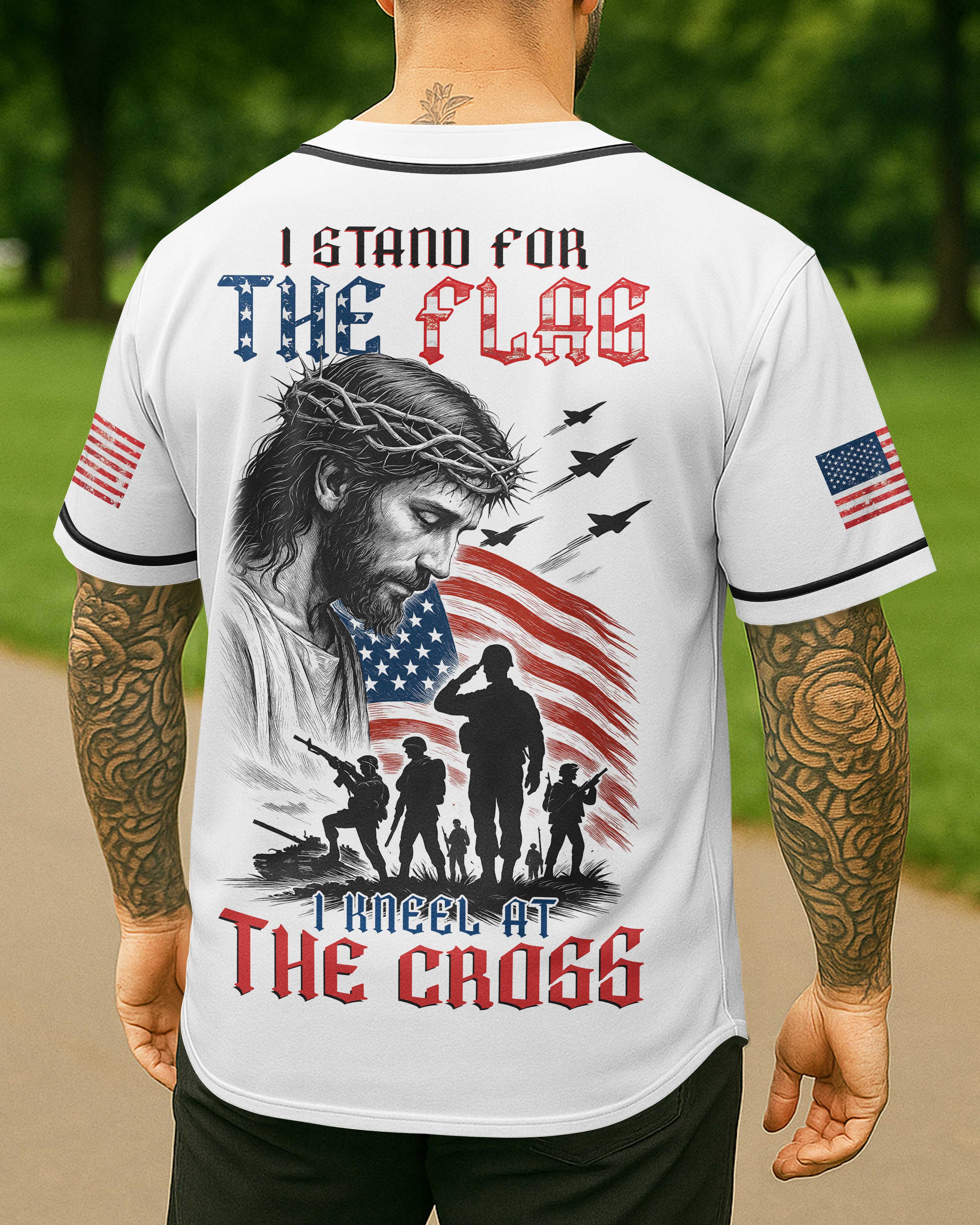 I Stand For The Flag I Kneel At The Cross Jersey
