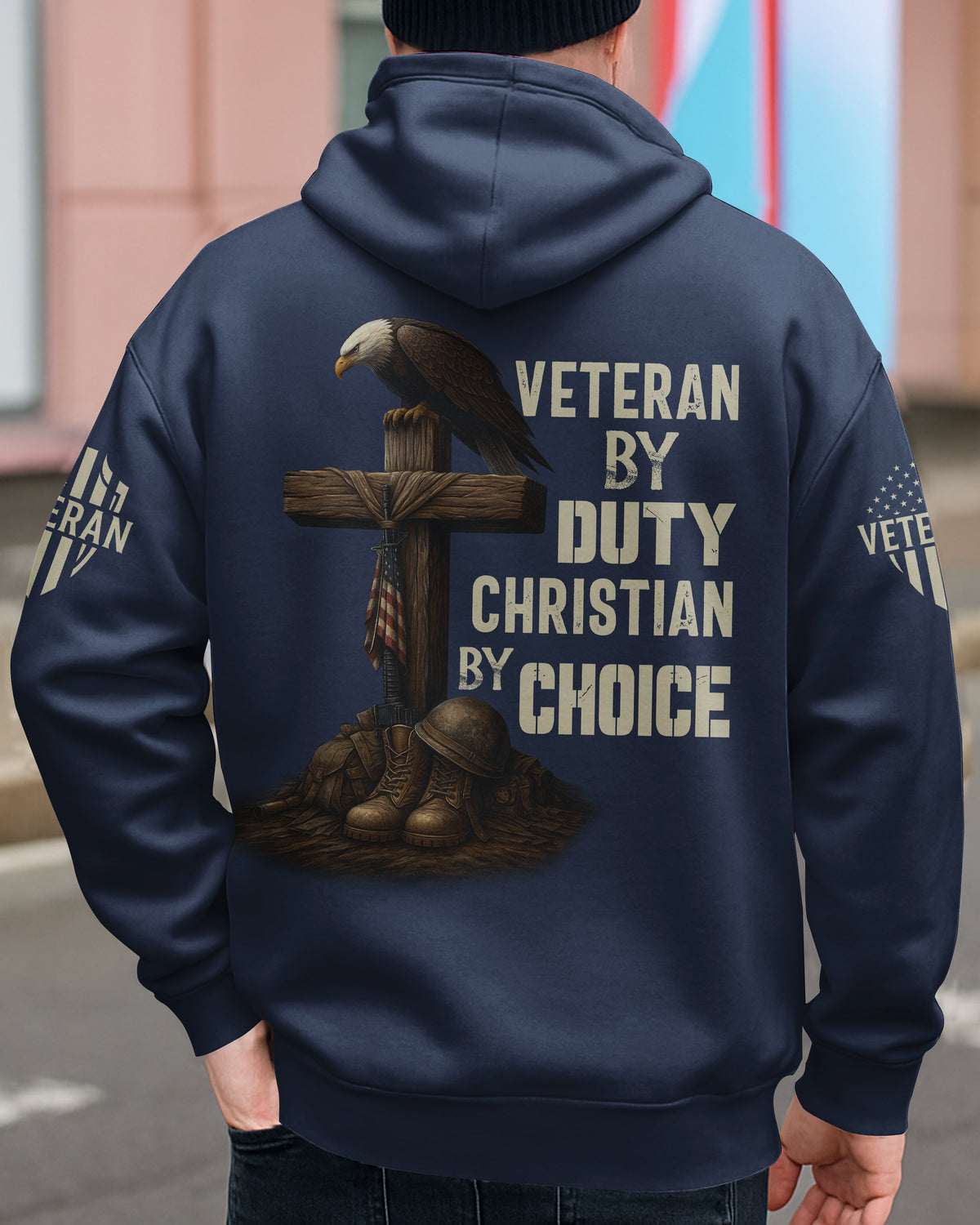 Veteran By Duty Christian By Choice Zip Hoodie