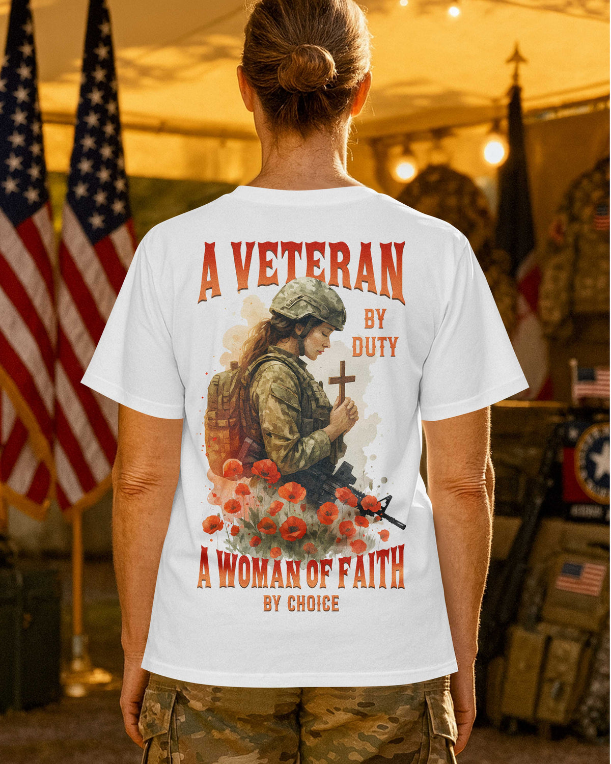 A Veteran By Duty A Woman Of Faith By Choice T-Shirt