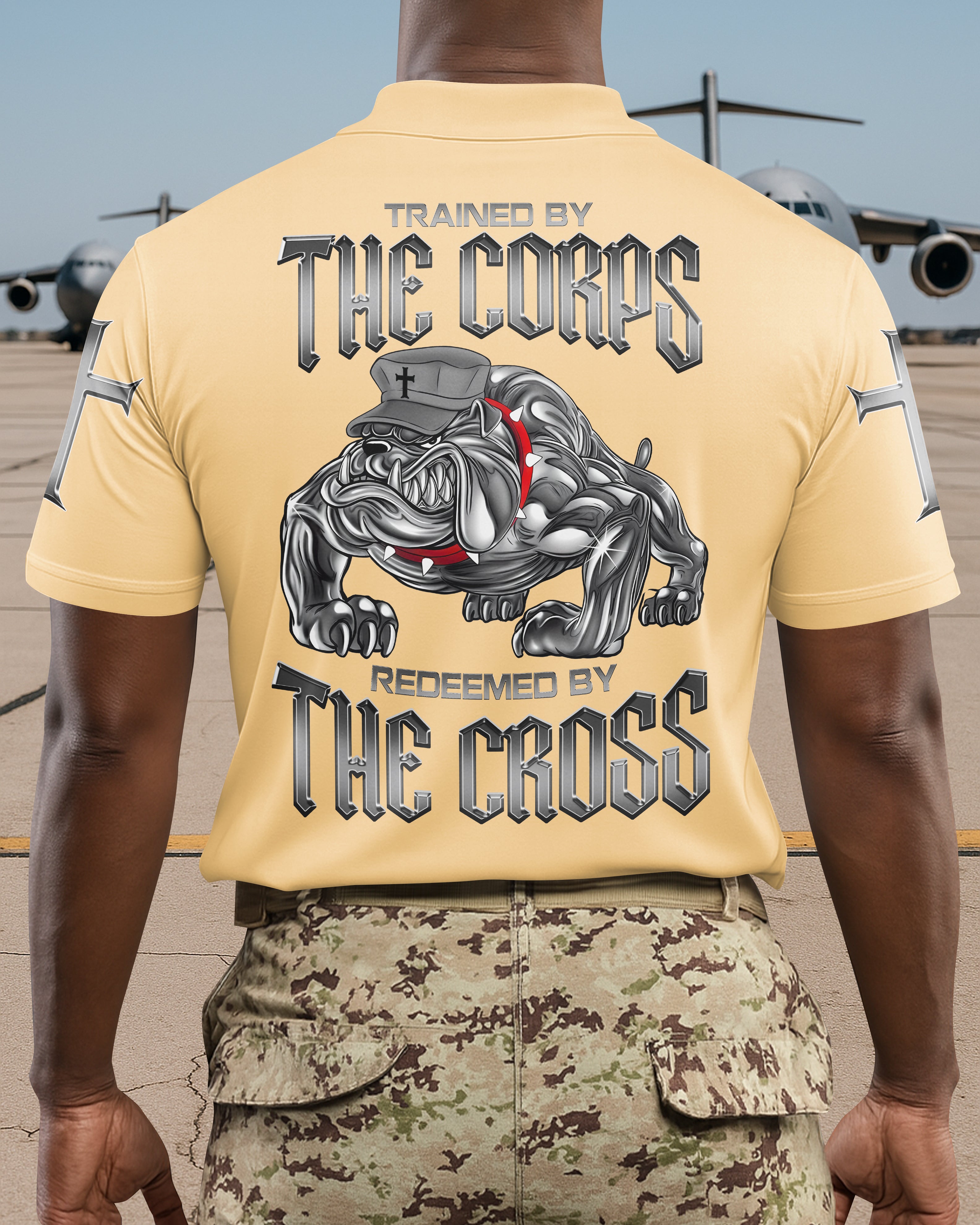 Trained By The Corps Redeemed By The Cross Polo