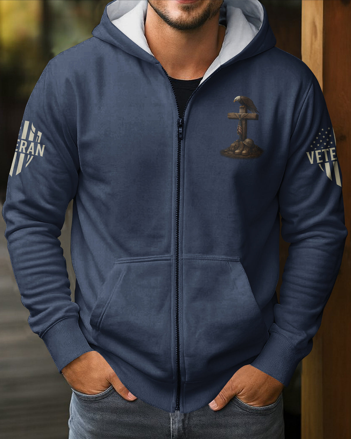 Veteran By Duty Christian By Choice Zip Hoodie