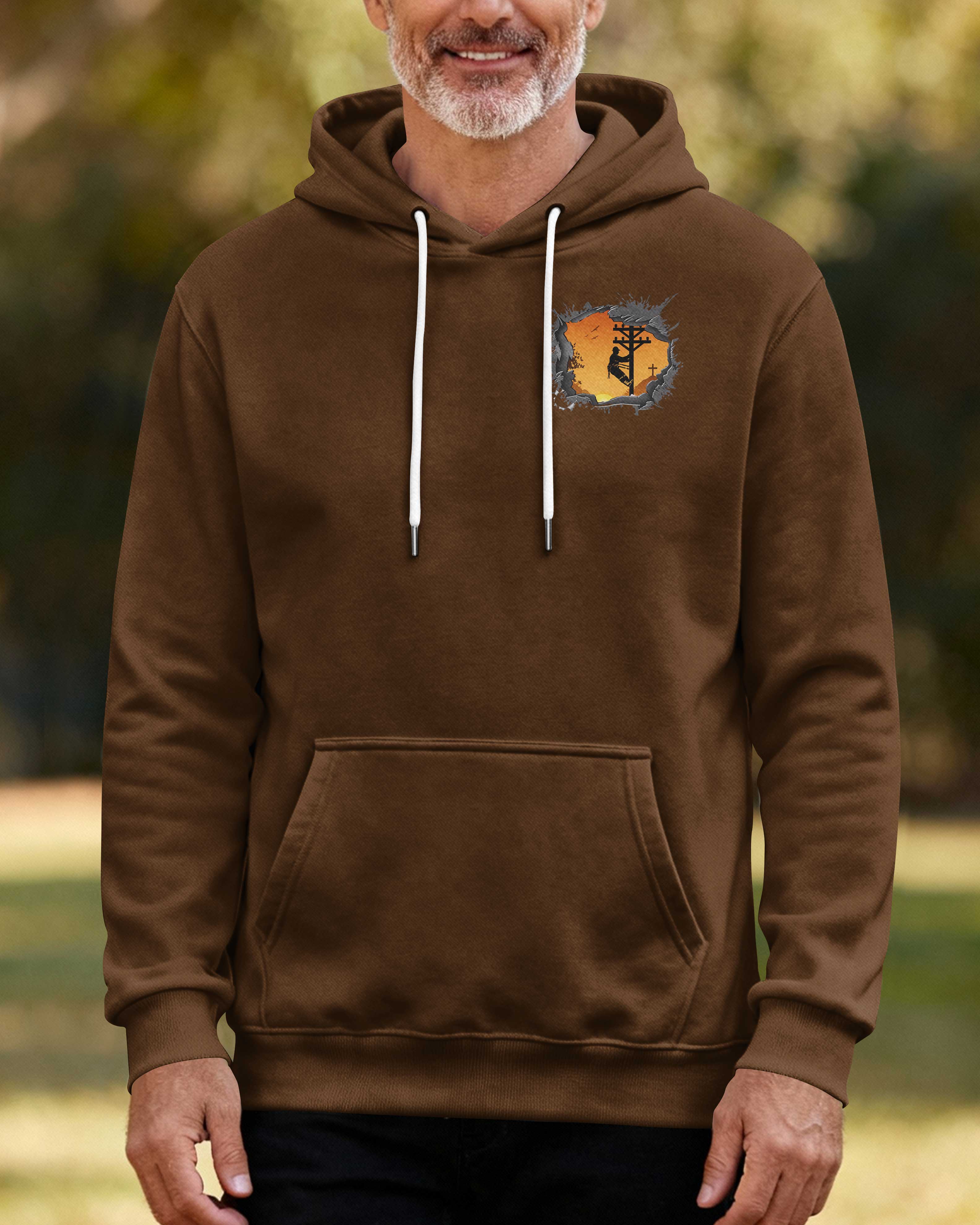 Lineman Using God's Strength To Fix What The Storm Tried To Break Hoodie