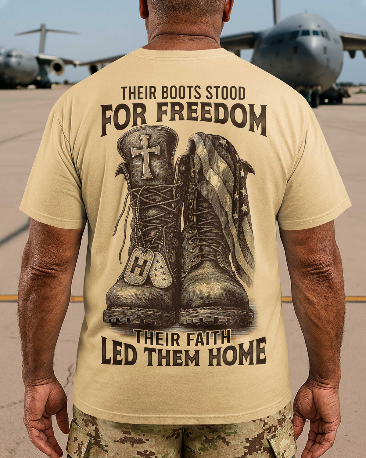 Their Boots Stood For Freedom Their Faith Led Them Home T-Shirt
