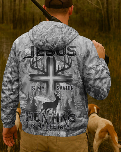 Custom Jesus is my savior Hunting is my therapy All Over Print Outdoor Jacket
