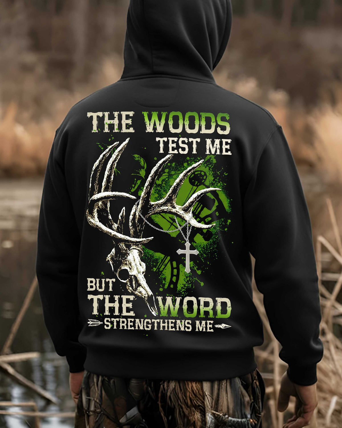 The Woods Test Me But The Word Strengthens Me All Over Print Hoodie
