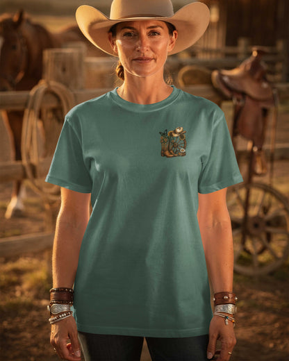This Cowgirl Doesn't Wander Lost I Ride The Trail God Leads T-Shirt