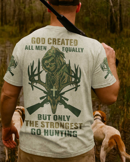 God Created All Men Equally But Only The Strongest Go Hunting All Over Print T-Shirt