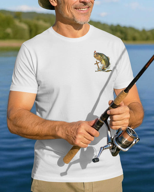 I Reel In Fish But Christ Reels In Me All Over Print T-Shirt