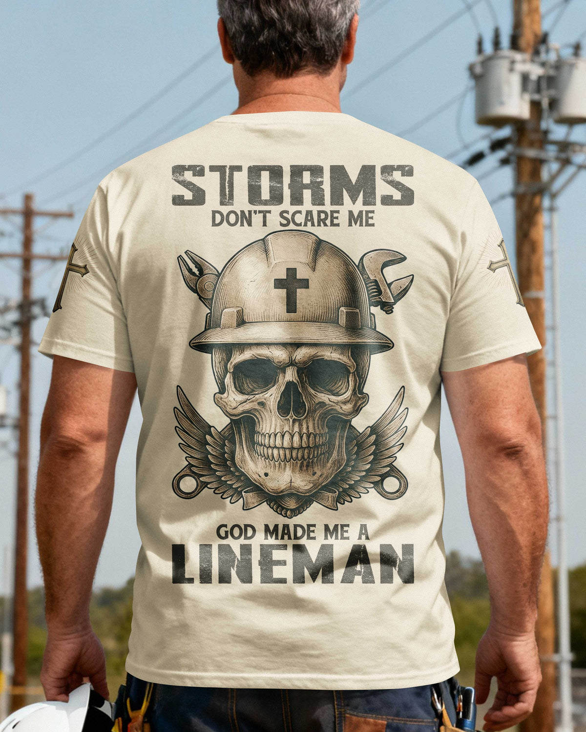 Storms Don't Scare Me God Made Me A Lineman T-Shirt