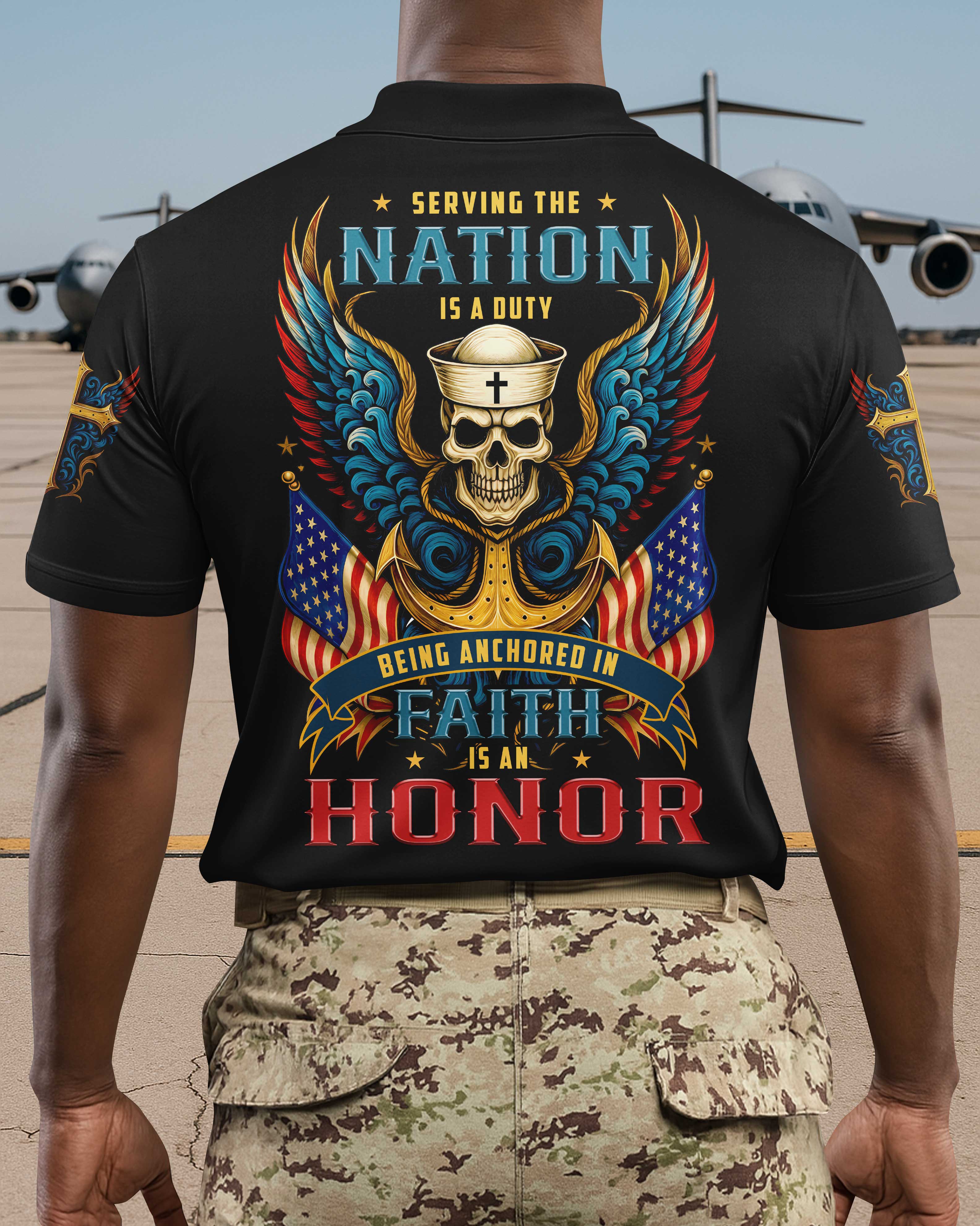 Serving The Nation Is A Duty Being Anchored In Faith Is An Honor T-Shirt