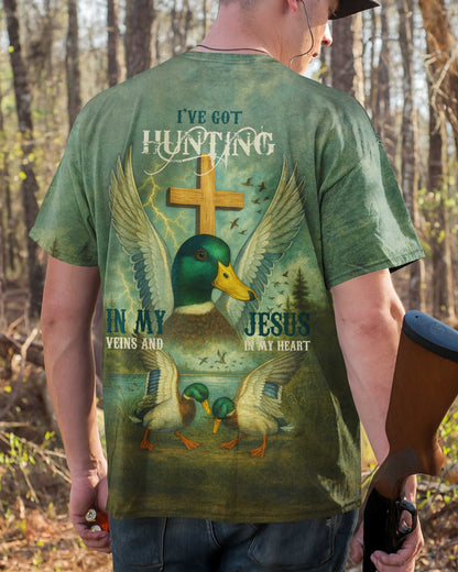 I've Got Hunting In My Veins And Jesus In My Heart T-Shirt