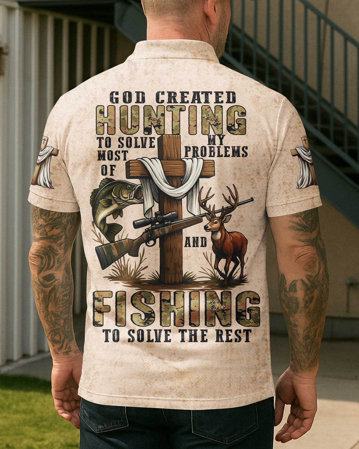 God Created Hunting To Solve Most Of My Problems And Fishing T-Shirt