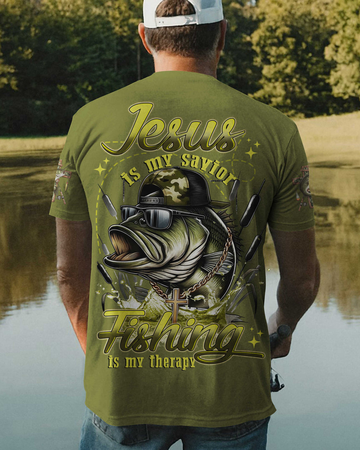 Jesus Is My Savior Fishing Is My Therapy T-Shirt