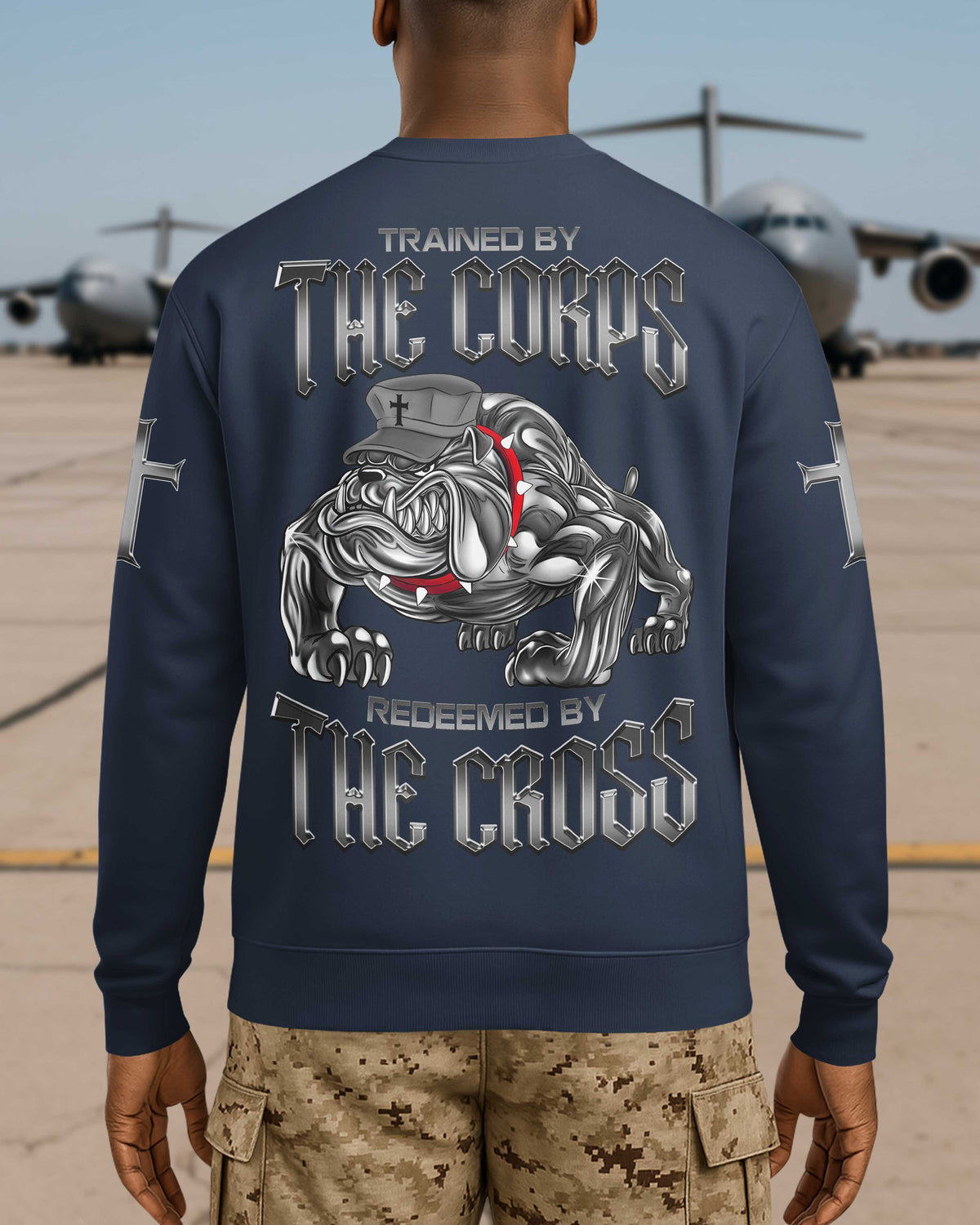 Trained By The Corps Redeemed By The Cross Sweater