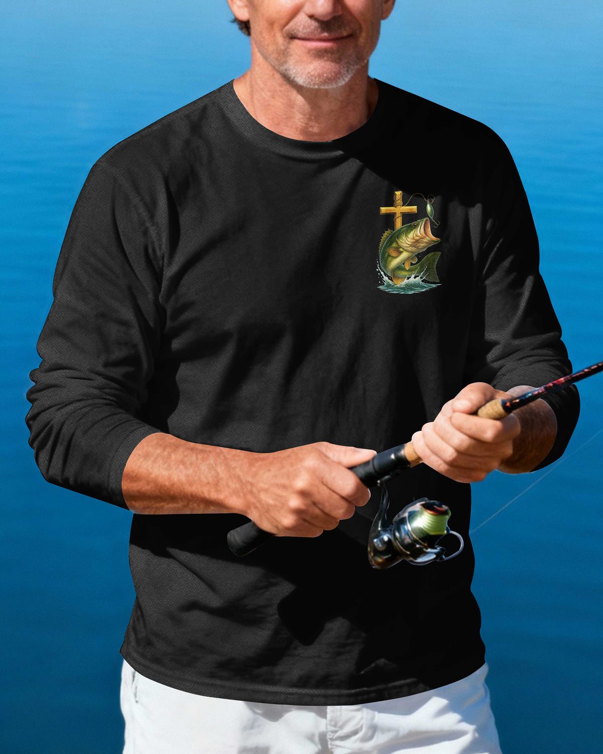 I've Got Fishing In My Veins Jesus In My Heart Long Sleeves T-Shirt