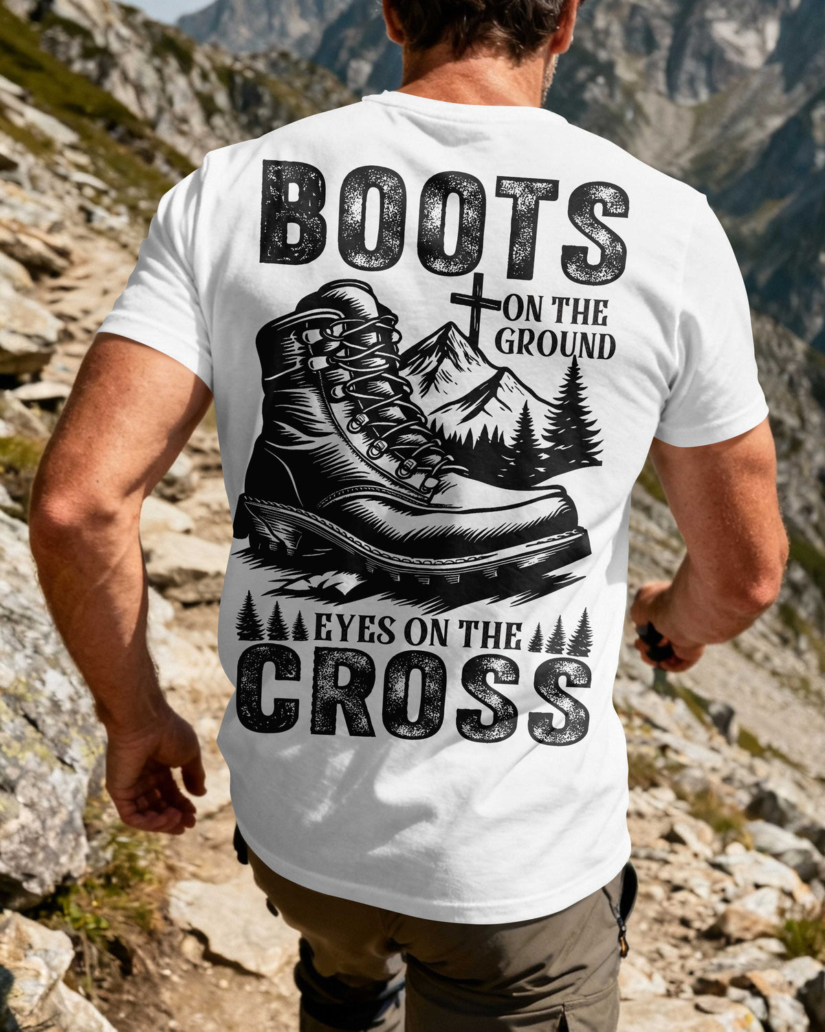 Boots On The Ground Eyes On The Cross T-Shirt