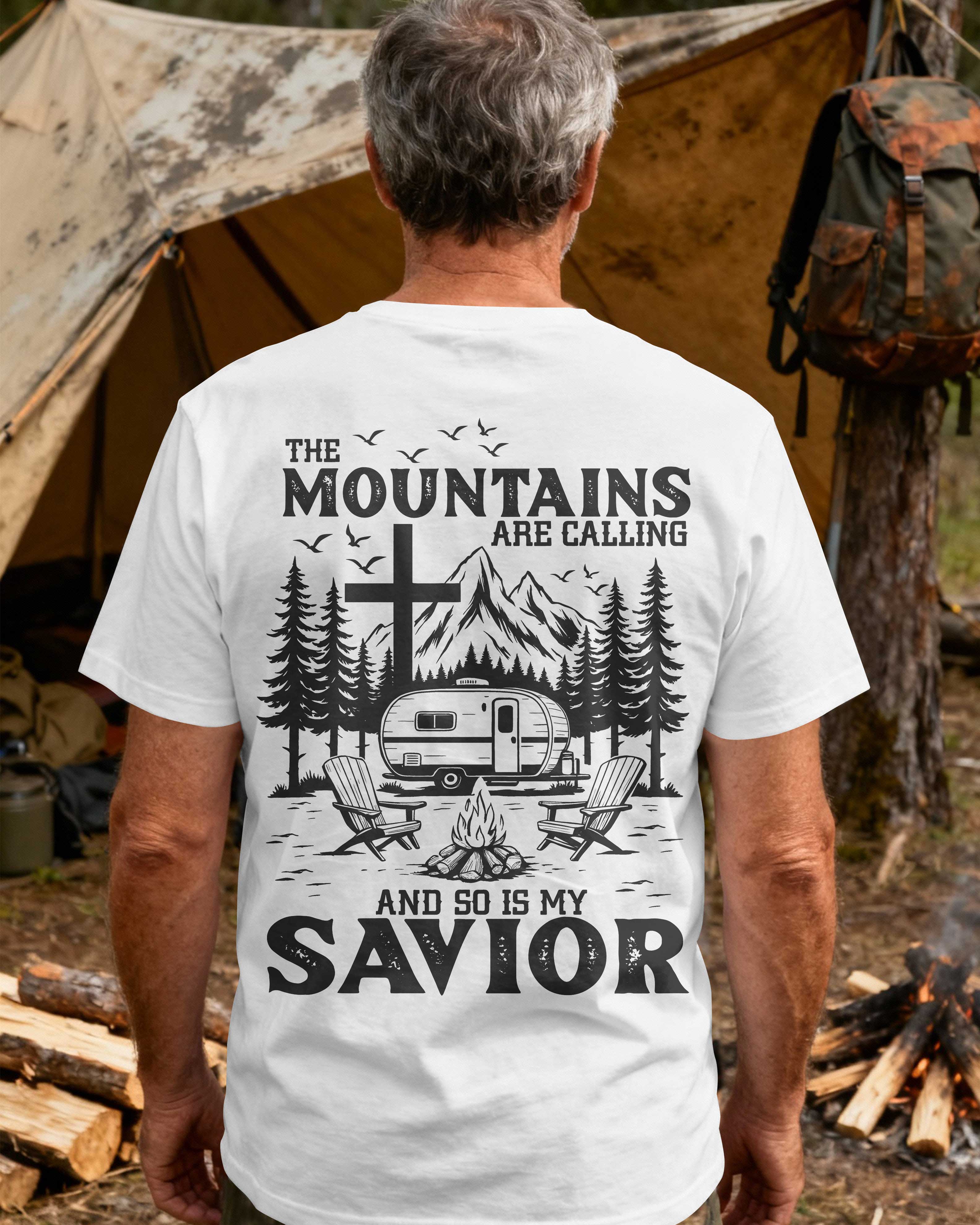 The Mountains Are Calling And So Is My Savior All Over Print T-Shirt