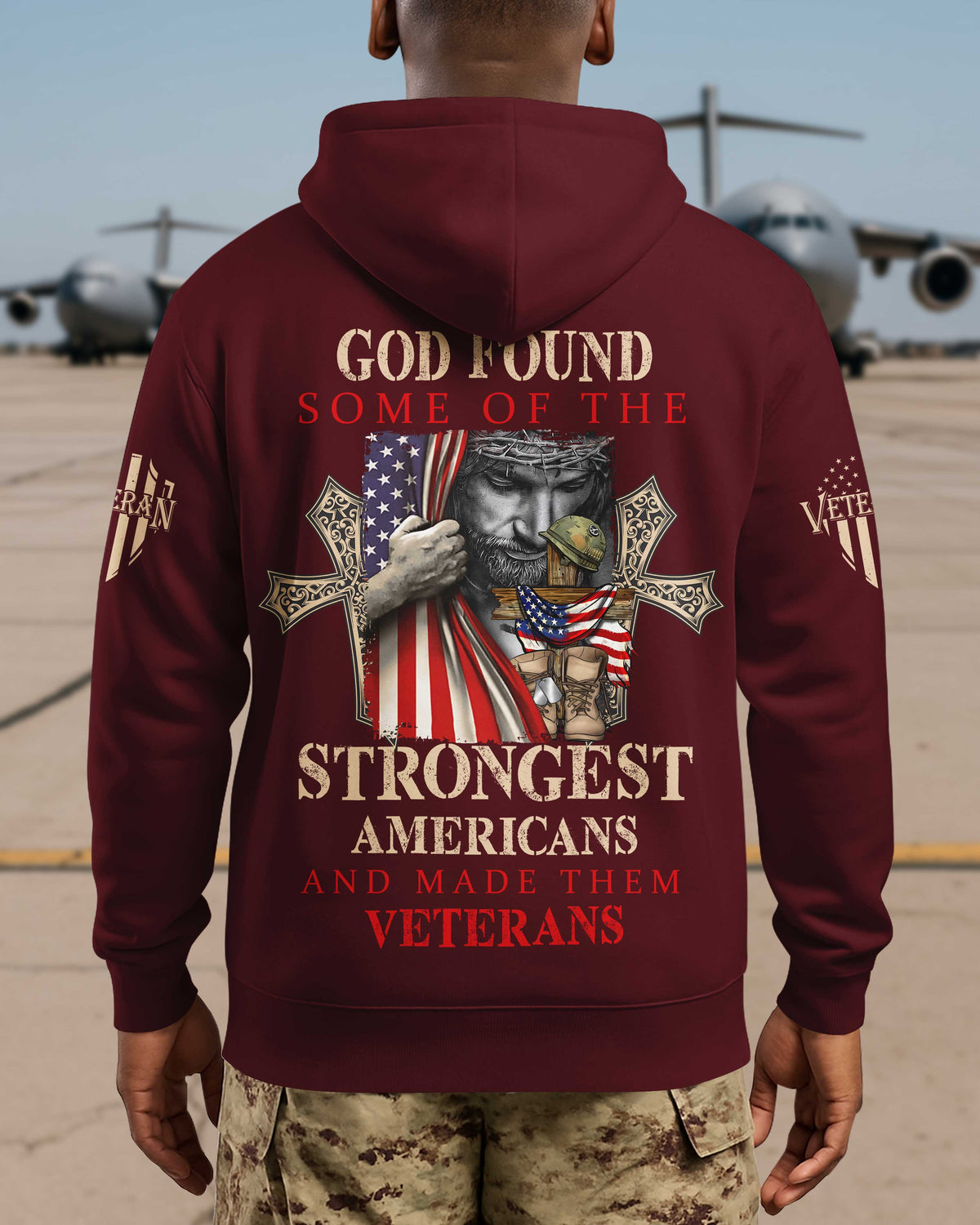 God Found Some Of The Strongest Americans And Made Them Veterans Hoodie