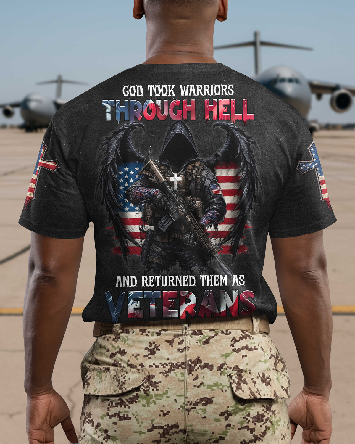 God Took Warriors Through Hell And Returned Them As Veterans T-Shirt
