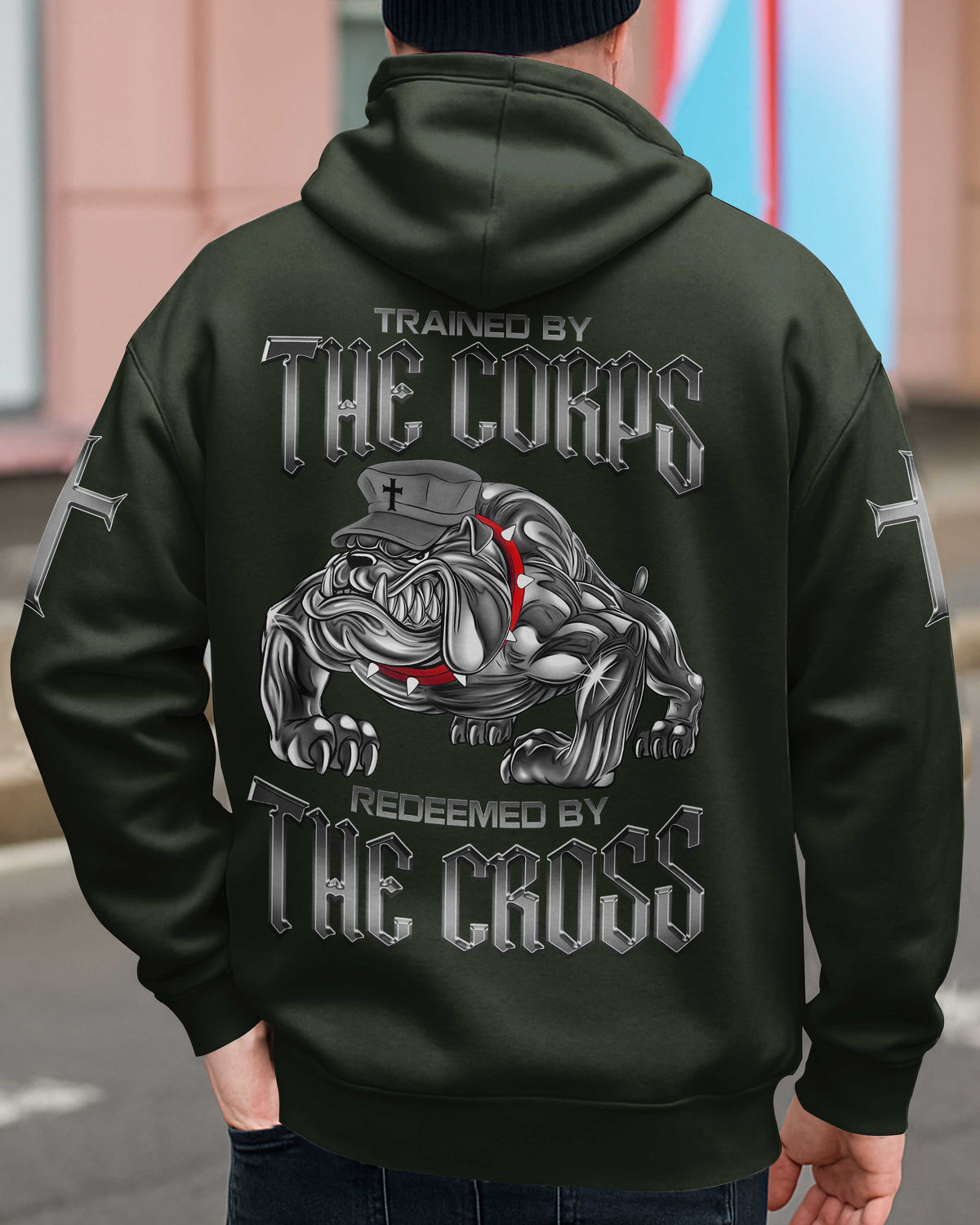 Trained By The Corps Redeemed By The Cross Zip Hoodie
