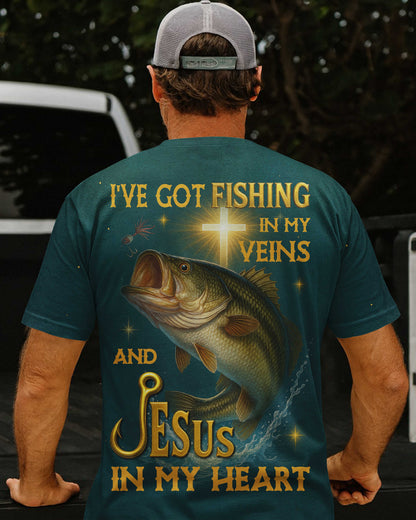I've Got Fishing In My Veins And Jesus In My Heart All Over Print T-Shirt