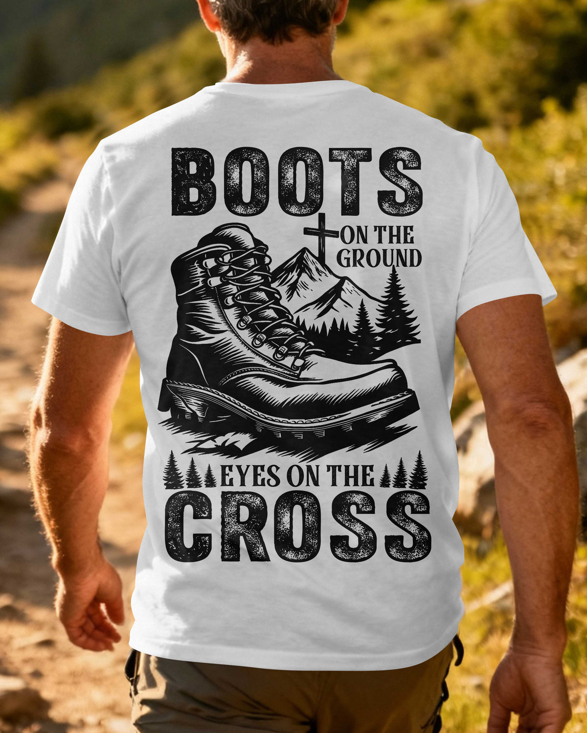 Boots On The Ground Eyes On The Cross T-Shirt