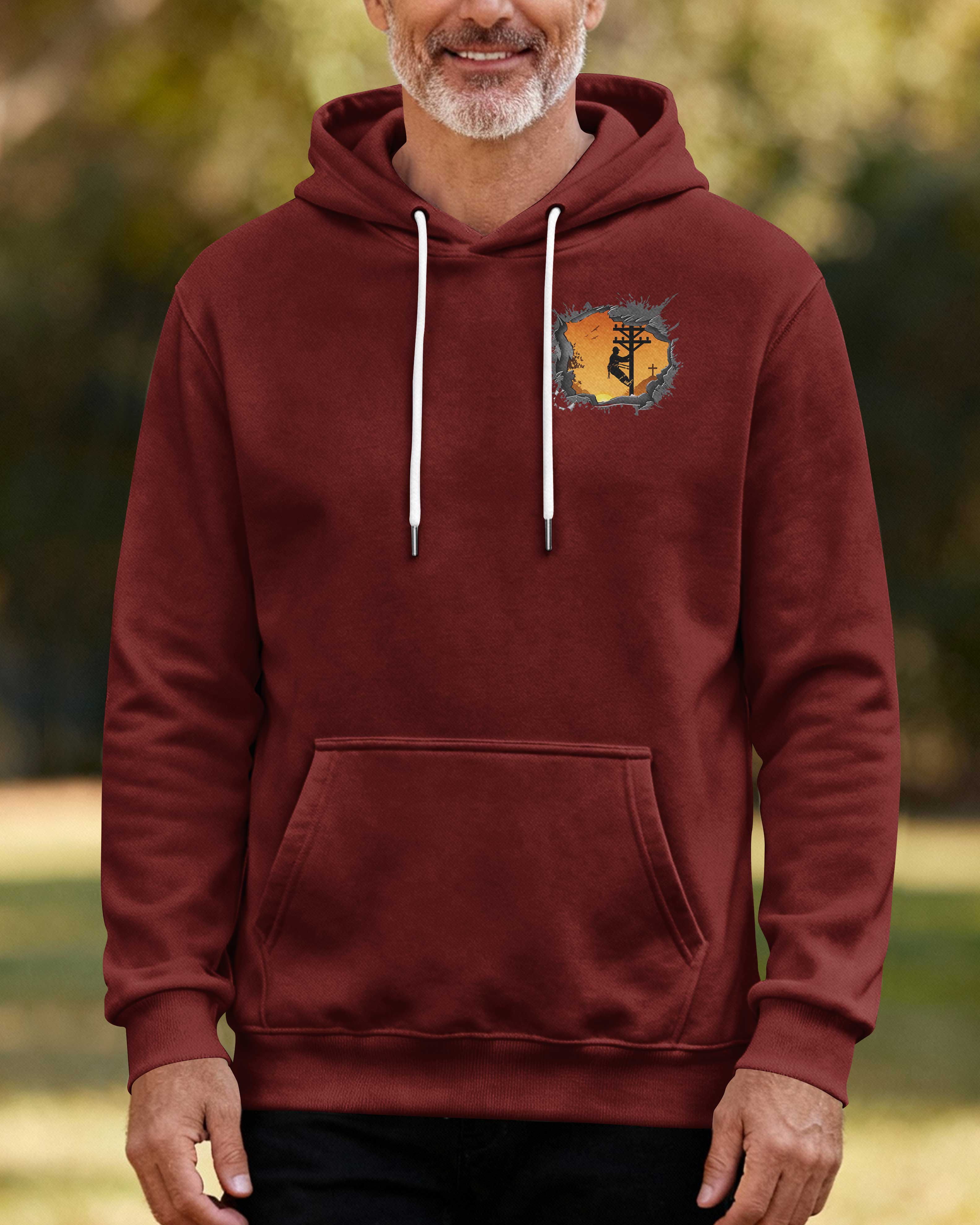 Lineman Using God's Strength To Fix What The Storm Tried To Break Hoodie