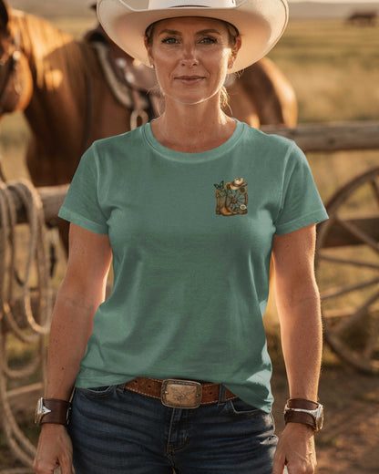 This Cowgirl Doesn't Wander Lost I Ride The Trail God Leads T-Shirt