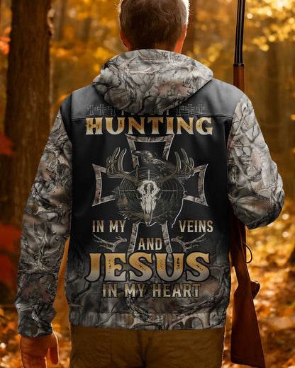 Hunting In My Veins And Jesus In My Heart All Over Print Outdoor Jacket