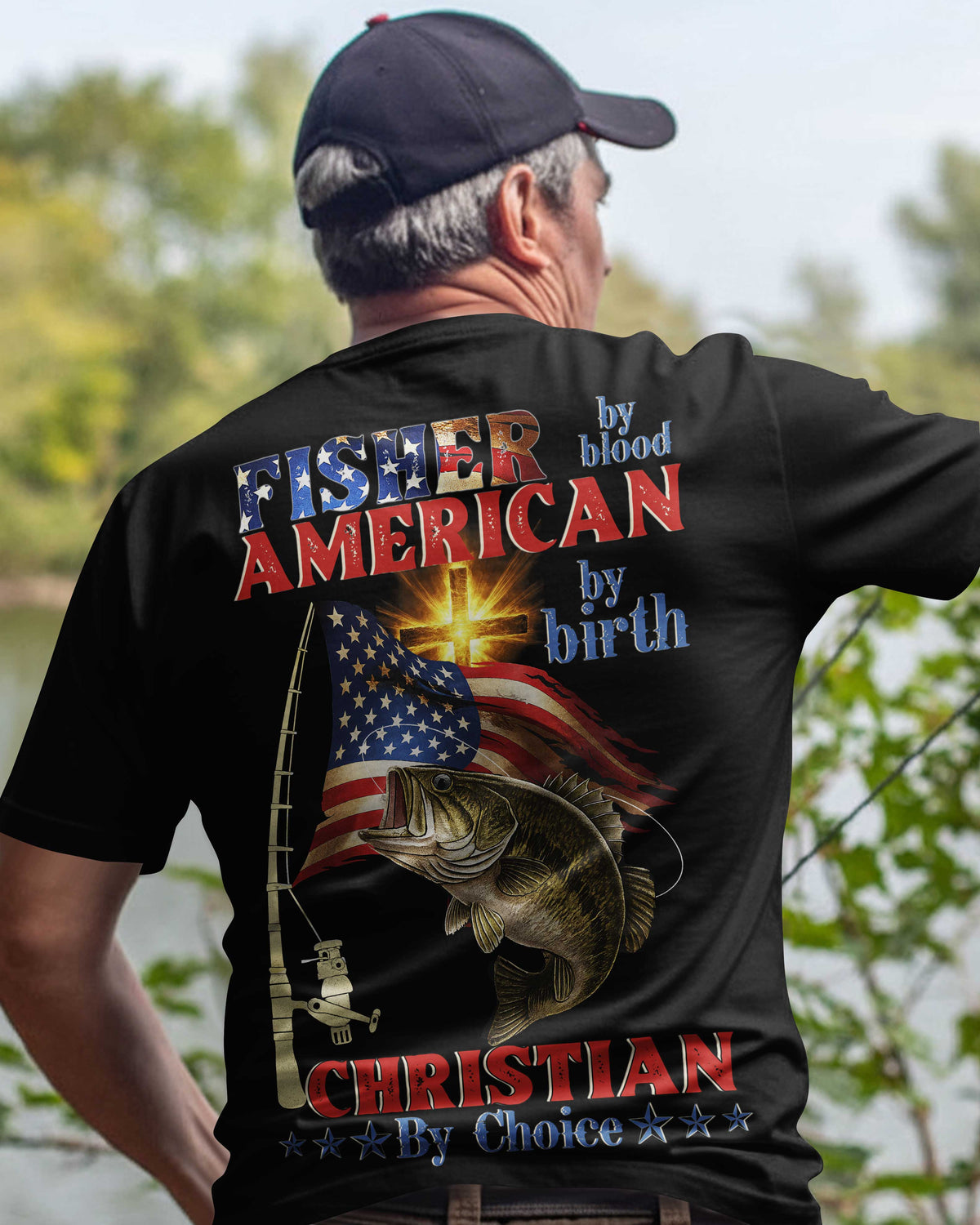 Fisher American By Blood By Birth Christian By Choice T-Shirt