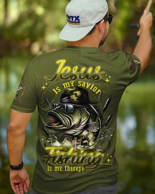 Jesus Is My Savior Fishing Is My Therapy T-Shirt