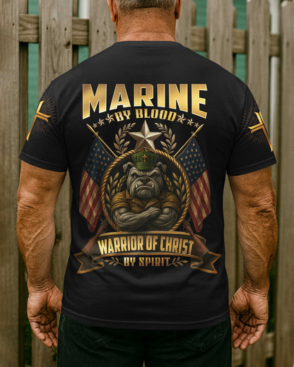 Marine By Blood Warrior Of Christ By Spirit T-Shirt