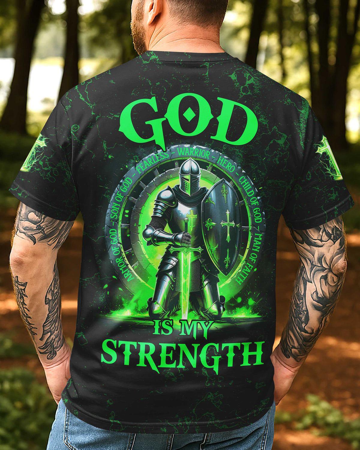 God Is My Strength All Over Print T-Shirt