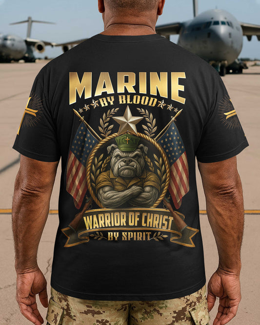 Marine By Blood Warrior Of Christ By Spirit T-Shirt