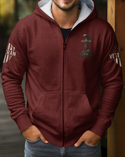 Veteran By Duty Christian By Choice Zip Hoodie