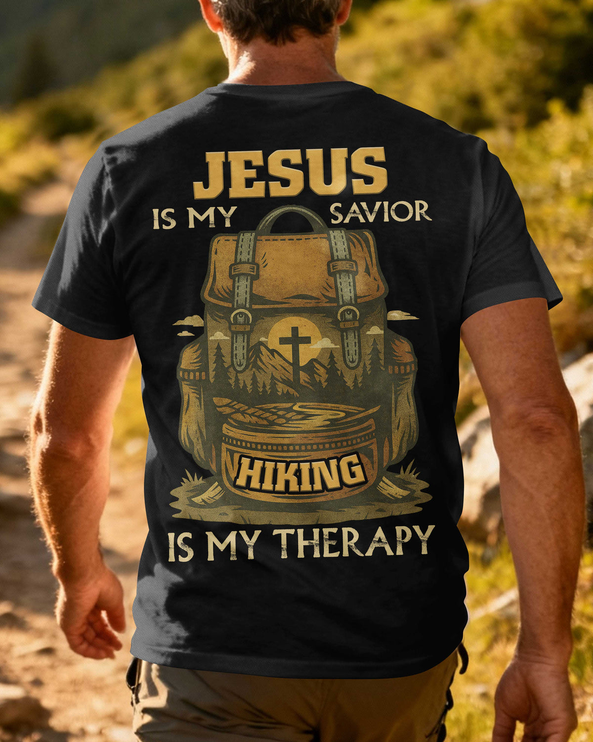 Jesus Is My Savior Hiking Is My Therapy T-Shirt