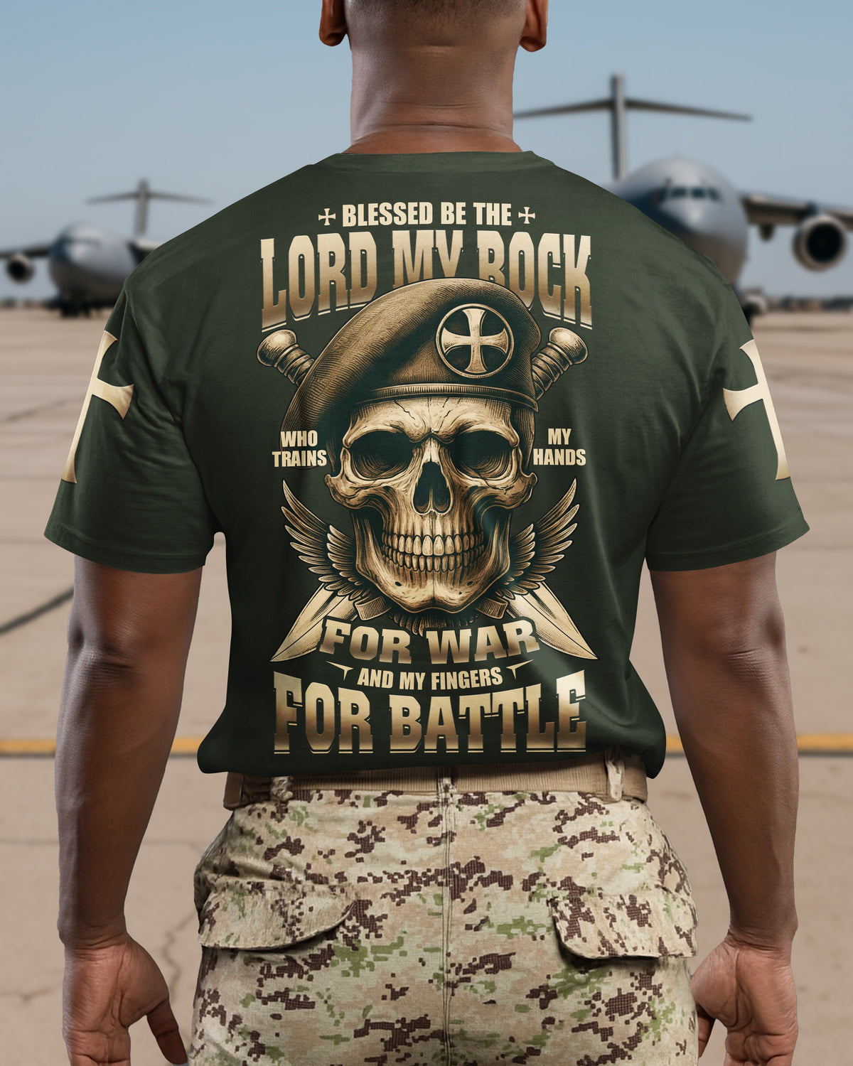 Blessed Be The Lord My Rock Who Trains My Hands For War T-Shirt