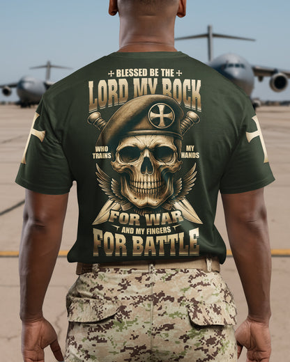 Blessed Be The Lord My Rock Who Trains My Hands For War T-Shirt